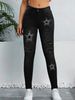 Women's Destroyed Skinny Jeans - High Waisted Ripped Denim Pants With Star Print (2 Colors, S-2XL)_mkmklike.com