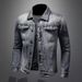 Loom Cross-Border Kuaishou Internet Celebrity European American Retro Denim Jacket Men's Slim Fit Fashion Casual Spring And_mkmklike.com