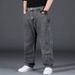 Autumn And Winter Jeans Men's Loose Straight Tube Plus Fat Plus Size High Waist Fat Pants_mkmklike.com