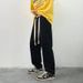 Men's Clothing Men's Retro Trendy Wide Leg Floor Length Jeans Hip Hop Loose Straight Leg Trousers Style Versatile Clothing_mkmklike.com