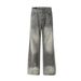 Punk Wasteland Vintage Washed Gradient Denim Men's Niche Vibe Trendy Paint Splatter Dirty Straight Pants_mkmklike.com