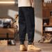 New Large Size Men's Pure Black Loose Small Scimitar Pants Men's Plus Fat Plus Size Harlan Simple Jeans Men_mkmklike.com
