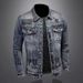 Loom European American Brand Denim Jacket For Men, Spring And Autumn Turn-Down Collar Jacket, Motorcycle Style Men's_mkmklike.com