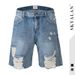 Men's Clothing Summer High Street Bottom Big Hole Denim Shorts Hip Hop Couple Beggar Pants_mkmklike.com