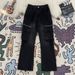 Men's Black Curved Blade Jeans Slim Fit Straight Leg Multi Pocket Cargo Pants American High Street Style Slightly Flared_mkmklike.com