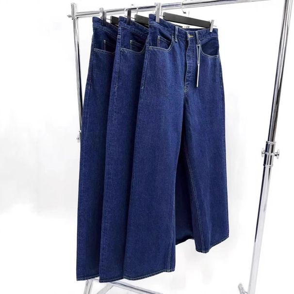 Men's Clothing Original Denim Vujade009 Two Tone Straight Breasted Jeans, Unisex Retro Commuter Casual Trousers_mkmklike.com