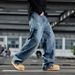 Pulse European And Wide-Leg Jeans For Men, Loose Straight-Leg New American Style Oversized Vintage High Street Pa, Cargo_mkmklike.com