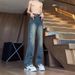 Men's Spring And Autumn New Jeans Men's American High-end Design Sense Shows Height Straight Wide Pants Slightly Pull Long Pants Men's Trend_mkmklike.com
