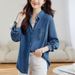 Chicco Factory Direct Tencel Lyocell Denim Shirt For Women Long Sleeve 2025 Sring Autumn New Style Regular Shoulder Layered_mkmklike.com