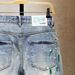 Men's Blue Paint-Splatter Distressed Denim Shorts | Loose Fit 5-Inch Inseam Casual Streetwear Shorts For Men_mkmklike.com