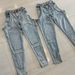 Women's High-Waisted Stretch Jeans With Asymmetrical Cutouts & Zip Details | Retro Distressed Denim Pants (Sky Blue, Navy, Charcoal)_mkmklike.com