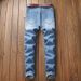 Men's Clothing Slim Fit Ripped Knee Trendy Elastic Leg Opening Zipper Fashionable Men's Jeans_mkmklike.com