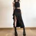 Women's Clothing solid color slimming street fashion high waist bag hip slit skirt_mkmklike.com