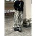 Men's Loose Fit Wide Leg Jeans Digital Printed Washed Camouflage Casual Versatile Pants Summer New Style 3-Pack_mkmklike.com