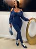 K Fashionable Women's Vintage Sexy Off Shoulder Tight Jumpsuit New_mkmklike.com