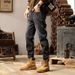 Large Size Men's Clothing Spring And Autumn New Quality Washed Small Straight Slim Jeans Men's American Trendy Black Jeans_mkmklike.com