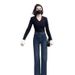 Pear-haped Body Non-limming Slightly Jean For Women 2025 Spring New High-waited Stretch Slimming Bootcut Flared_mkmklike.com
