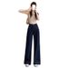 Clair Clair Denim Blue Straight-Leg Jeans Women, Autumn And 2025 New High-Waisted Loose Elastic Floor-Length Wide-Leg Pants For_mkmklike.com