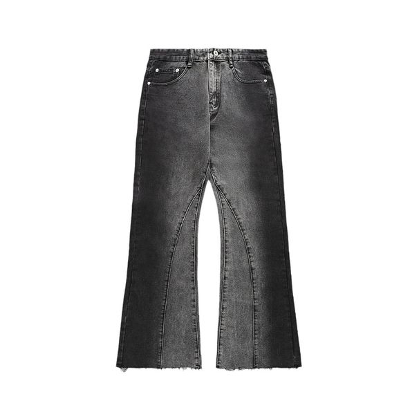 Men's Distressed Bootcut Jeans – Retro Loose Fit Wide Leg Denim Pants (S-XL, Black Gray & Blue)_mkmklike.com