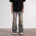 Men's Style Ripped Jeans High Street Tapered Trousers Trendy Embroidered Patched Versatile New Blue For Spring_mkmklike.com