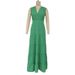 Women's Clothing Women's V neck High Waist Sleeveless Casual Style Long Dress_mkmklike.com