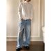 Vintage Washed Blue Straight-Leg Jeans – Clean Fit Relaxed Denim Pants For Men & Women (S-3XL)_mkmklike.com