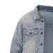 Men's Crochet Embroidered Denim Jacket – Lightweight Distressed Cotton Coat, Loose Fit Casual Blazer (S-XXL, Light Blue)_mkmklike.com