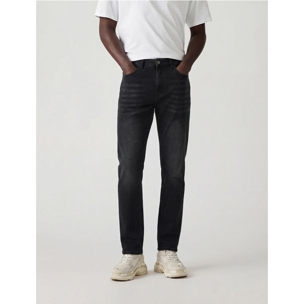Men's Slim Fit Stretch Jeans – Classic Black Skinny Denim Pants For Everyday Wear Versatile Black Wash_mkmklike.com