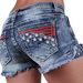 Women's Clothing Denim Embroidered Shorts Fashion Ins Elastic Patch Denim Embroidered Ripped Denim Shorts_mkmklike.com