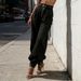 K Women's New High Waisted Zipper Leg Tied Jeans, Loose Casual Retro Pants_mkmklike.com