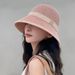 Hot Sale Bucket Spring Summer Hollow Cotton Linen Hat Solid Color Sunhat Fisherman Caps Casual Foldable Beach Cap_mkmklike.com