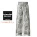 Men's Clothing Unisex Tall Extra Long Loose Straight Leg Denim Trousers Jacquard Fabric Retro Style For Autumn For Formal & Casual_mkmklike.com
