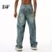 EF JEANS | 2024 New European And American Retro Washed Pattern Old Straight Washed Loose Wide-leg Pants Jeans_mkmklike.com