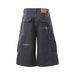 Men's Distressed Patchwork Cargo Capri Pants Wide-Leg Multiple Pocket Shorts For Streetwear Vibe Versatile Capri Length_mkmklike.com