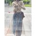 Chicco Internet Celebrity Street Style Slim Fit Short Hooded Knit Sweater + High Waist Frayed Denim Skirt Autumn Set For Women_mkmklike.com