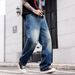 Men's Style Straight Leg Jeans Loose Fit Wide Leg Trendy Casual Trousers For Spring Autumn_mkmklike.com