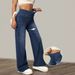 2026 Cross-Border European And American Elastic Waist Slim Fit Casual Jeans Straight-Leg Denim Pants For Women Magic_mkmklike.com