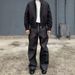 Men's Clothing American Retro Raw Denim Jeans Loose Straight Leg Wide Leg Floor Length Comfortable Drape_mkmklike.com