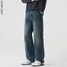 Men's Relaxed Straight-Leg Jeans – Vintage Washed Stretch Denim Pants With High-Street Aesthetic_mkmklike.com