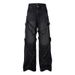 Men's Clothing Washed Distressed Stitching Cat Whisker Jeans Unisex Fashion Brand Loose Wide Leg Straight Trousers_mkmklike.com