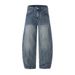 American Style Scimitar Denim High Street Punk Washed Vintage Ripped Loose Wide-Leg Men's Versatile Pants_mkmklike.com