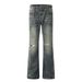 Men's Clothing Ripped Flared Jeans Distressed Vintage Blue Flared Jeans For Men & Women - Retro Slim Fit Stretch Denim Pants With Ripped Details_mkmklike.com