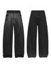 Plus Size Slimming Washed Denim Jeans Rhinestone Embellished Straight Leg Loose Fit Women's Spring/Autumn Solid Color Jeans_mkmklike.com