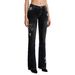 Hot Girl Black Washed Slim Fit Cross Embroidered Flared Jeans European American Style Women's Denim Jeans_mkmklike.com