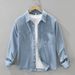 Retro Denim Long Sleeved Shirt, New Fashionable And Versatile, Artistic And Casual Loose Top, Men's Clothing_mkmklike.com