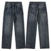 Men's Clothing & Archer0603 & Straight Leg Jeans Men's Trendy Cleanfit American Retro Washed Loose Wide Leg Pants_mkmklike.com