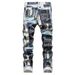 Stylish 3D Digital Print Stretch Denim Jeans For Men & Women - Comfortable & Trendy European-American Design_mkmklike.com