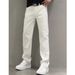 Breathable White Summer Jeans – Lightweight Straight Fit (S-3XL, 68% Cotton)_mkmklike.com