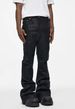 Men's Coated Waxed Flared Jeans – High Street RO Style, Relaxed Fit With Slight Stretch & Distressed Hem (Black, S-XXXL)_mkmklike.com