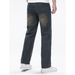 Men's Straight Leg Jeans Trendy Casual Black And Brown Versatile Trousers For All Seasons_mkmklike.com